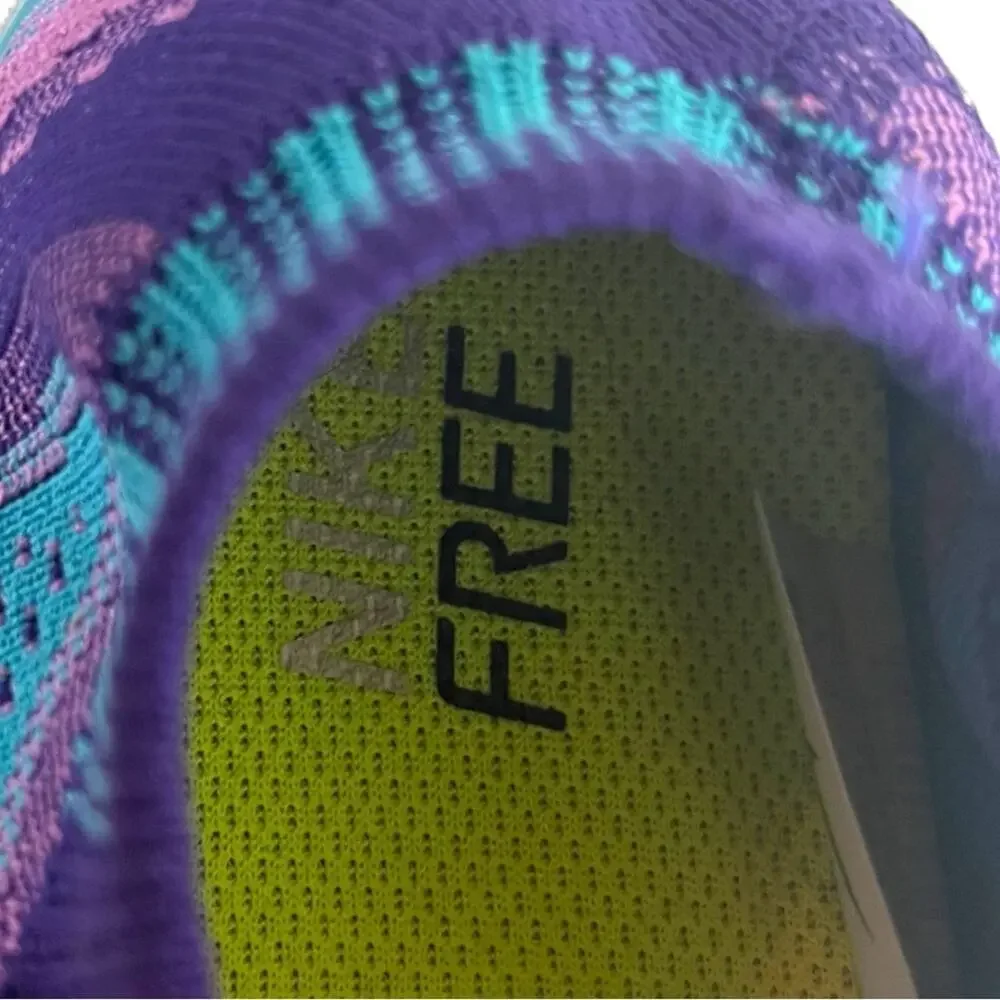 Nike Free Women’s Sneakers Running Teal Purple Pink Stretch Fabric Size 7.5